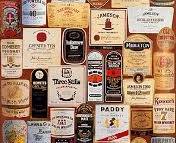 A poster with a lot of whisky labels