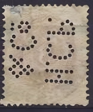 Backside stamp of a perfin from denmark