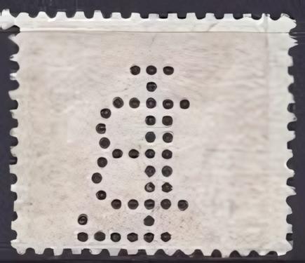 Backside stamp of a perfin from denmark