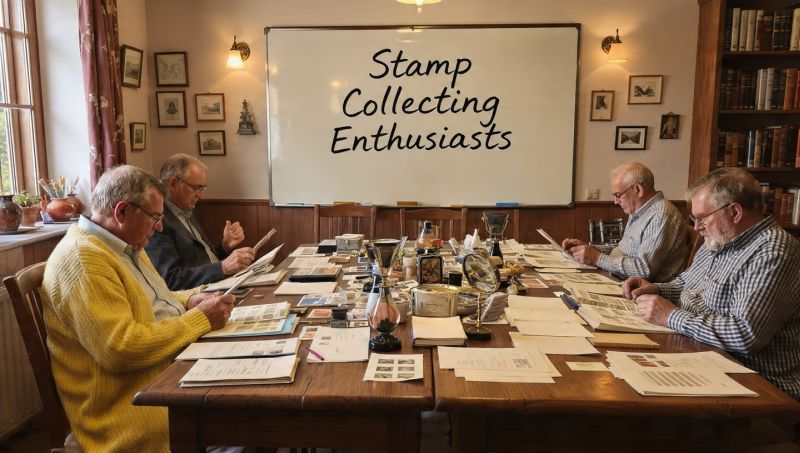 stamps collectors trading and buying stamps