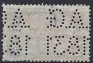 Backside stamp of a perfin from Hungary