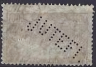 Backside stamp of a perfin from Hungary