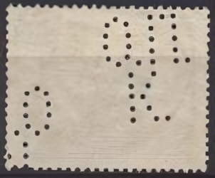 Backside stamp of a perfin from Russia
